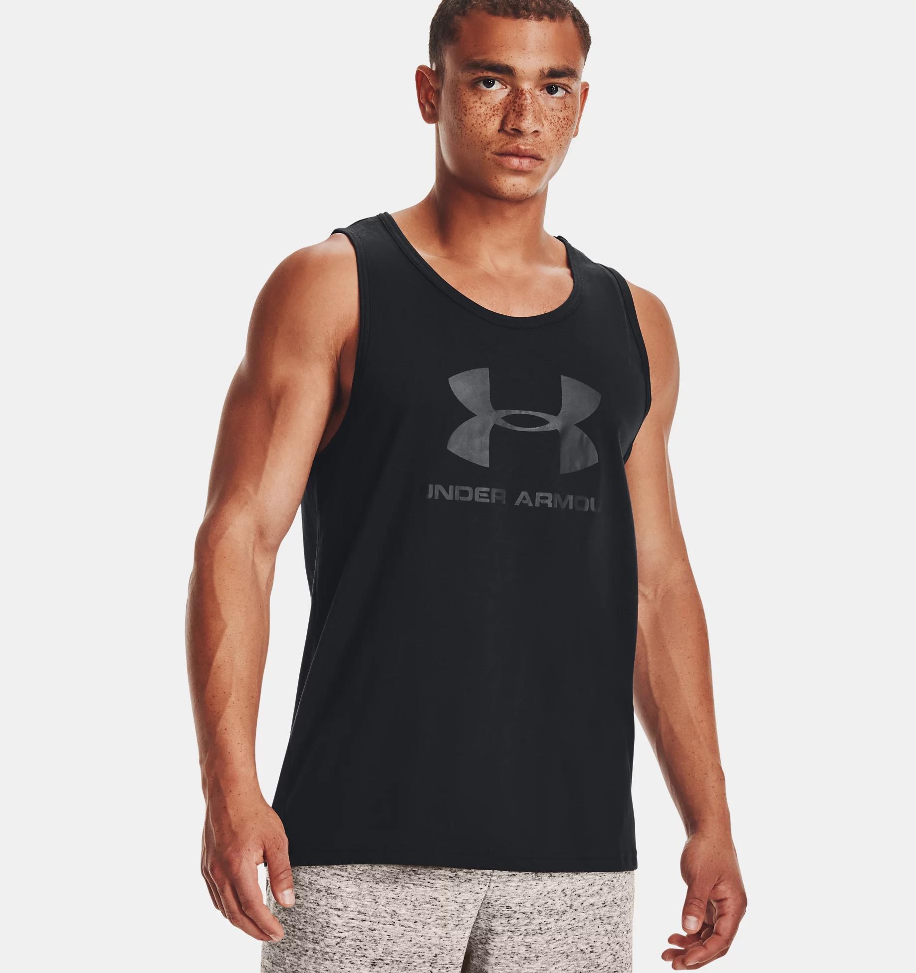 Under Armour Mens Sportstyle Logo Tank Vest Black