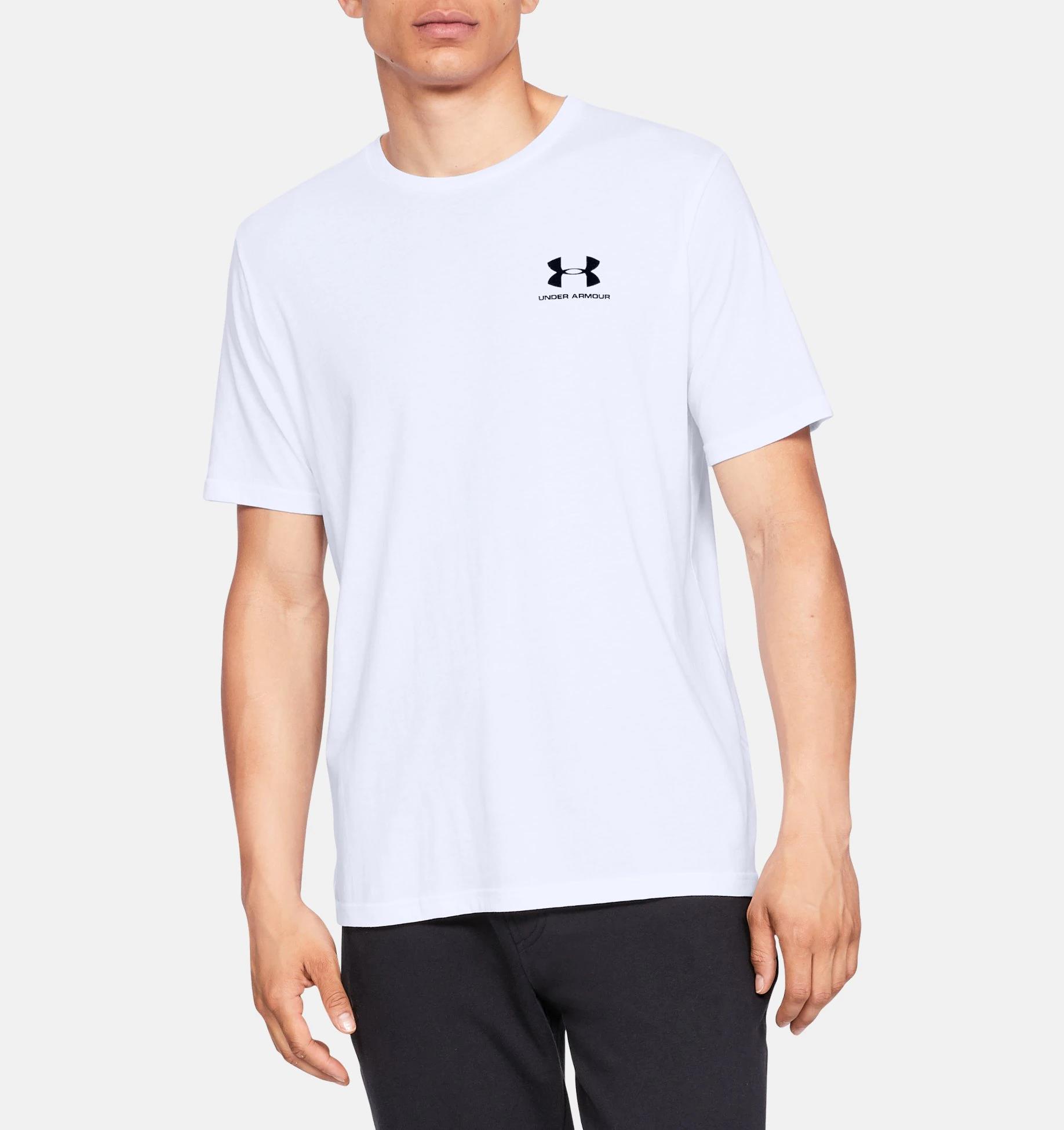 Under Armour Mens Sportstyle Left Chest Short Sleeve Tee White Black