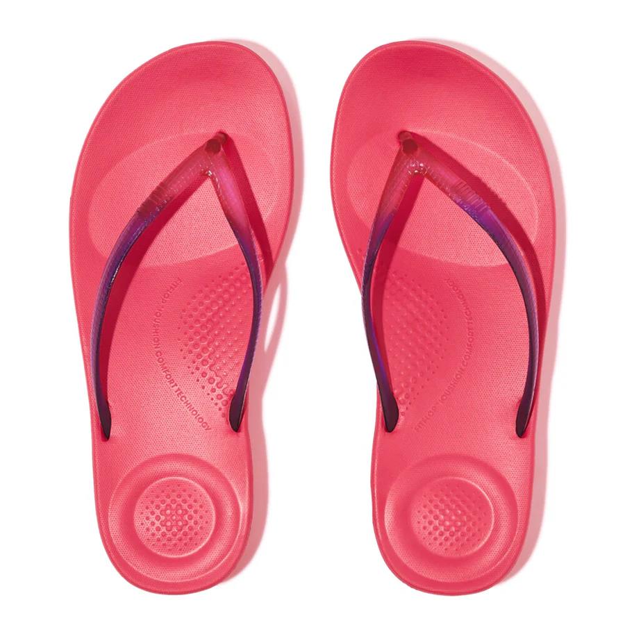 Fit Flop I Qushion Transp Raspberry Sandal