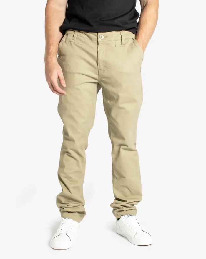 Soviet Mens Shelton Slim Leg Modern Fit Chino Pants Stone