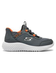 Skechers Boys U Strap Retro Infants Sneaker Grey Orange