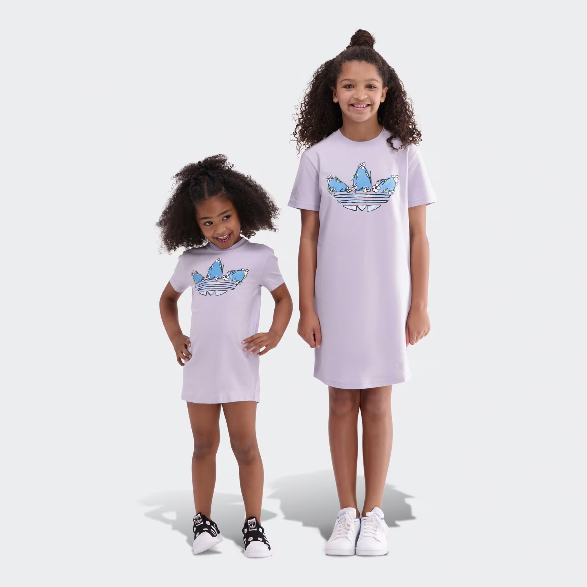 Adidas Girls Summer Dress Silver Dawn
