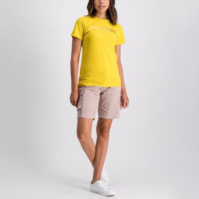Jeep Womens Slogan Foil Logo Short Sleeve Tee Mineral Yellow