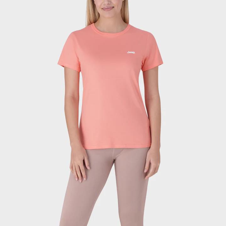 Jeep Womens Essential Organic Short Sleeve Tee Coral