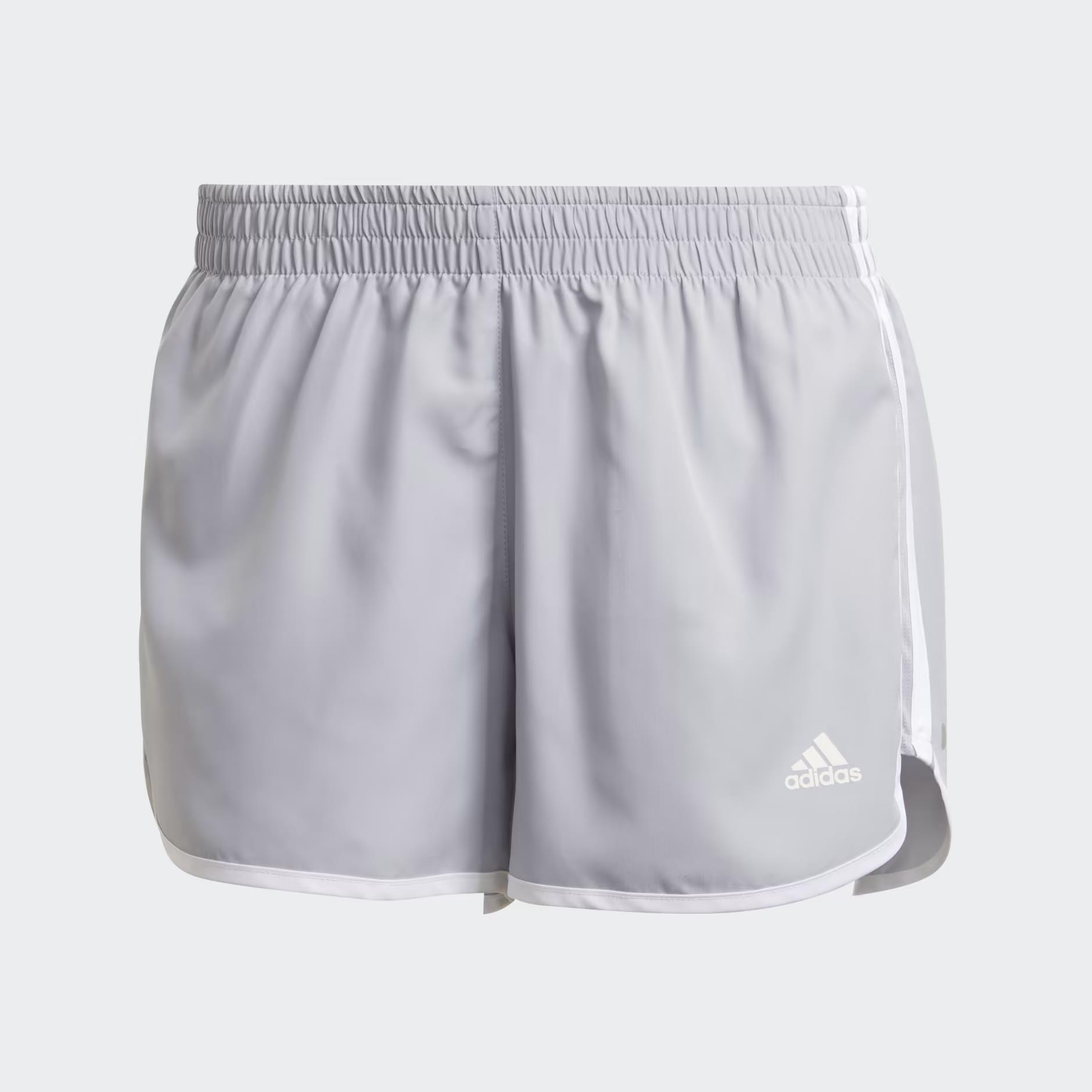 Adidas Womens Marathon 20 Shorts Halo Silver White