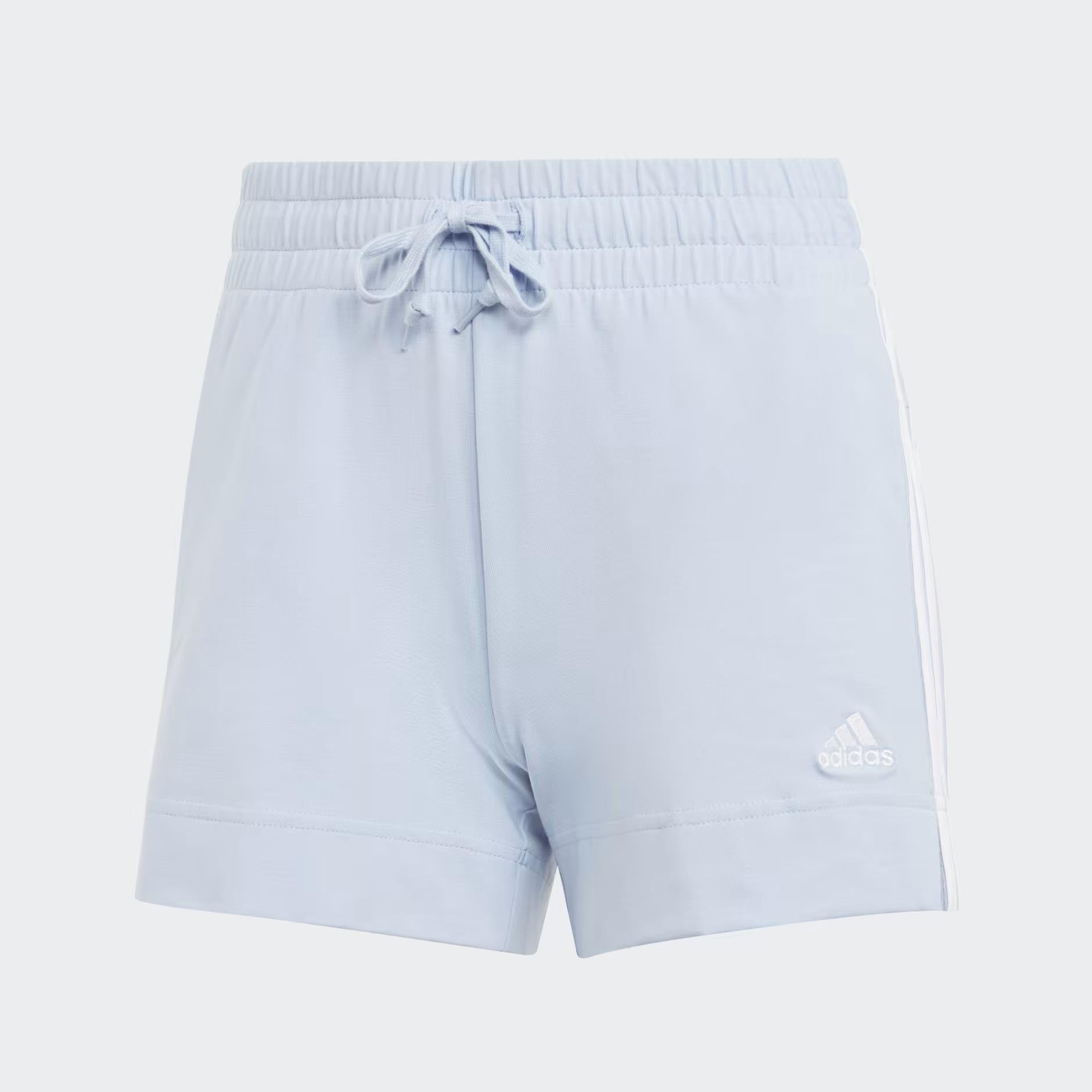 Adidas Womens Essentials Slim 3 Stripe Shorts Blue