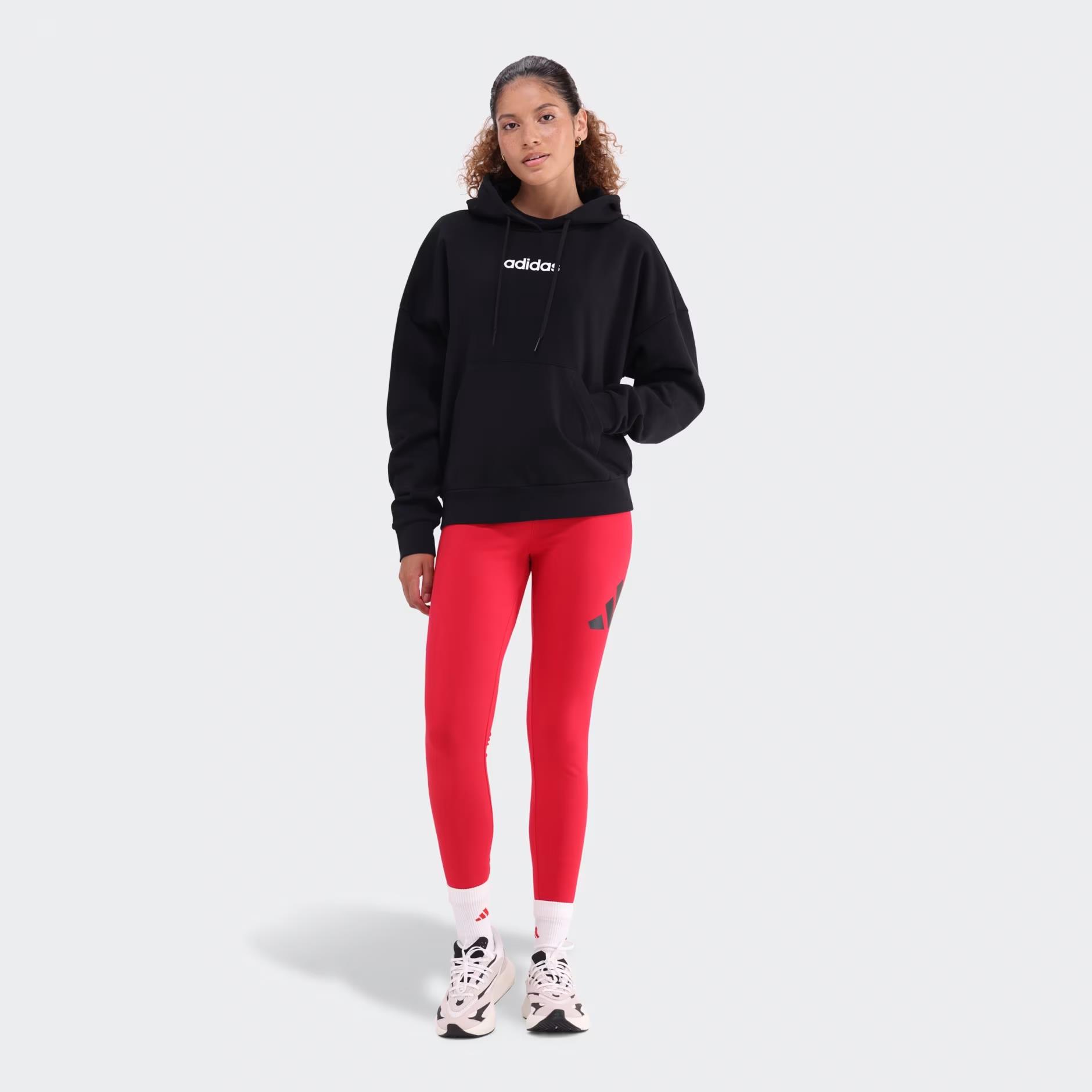 Adidas Womens Lin Fl Hoodie Black
