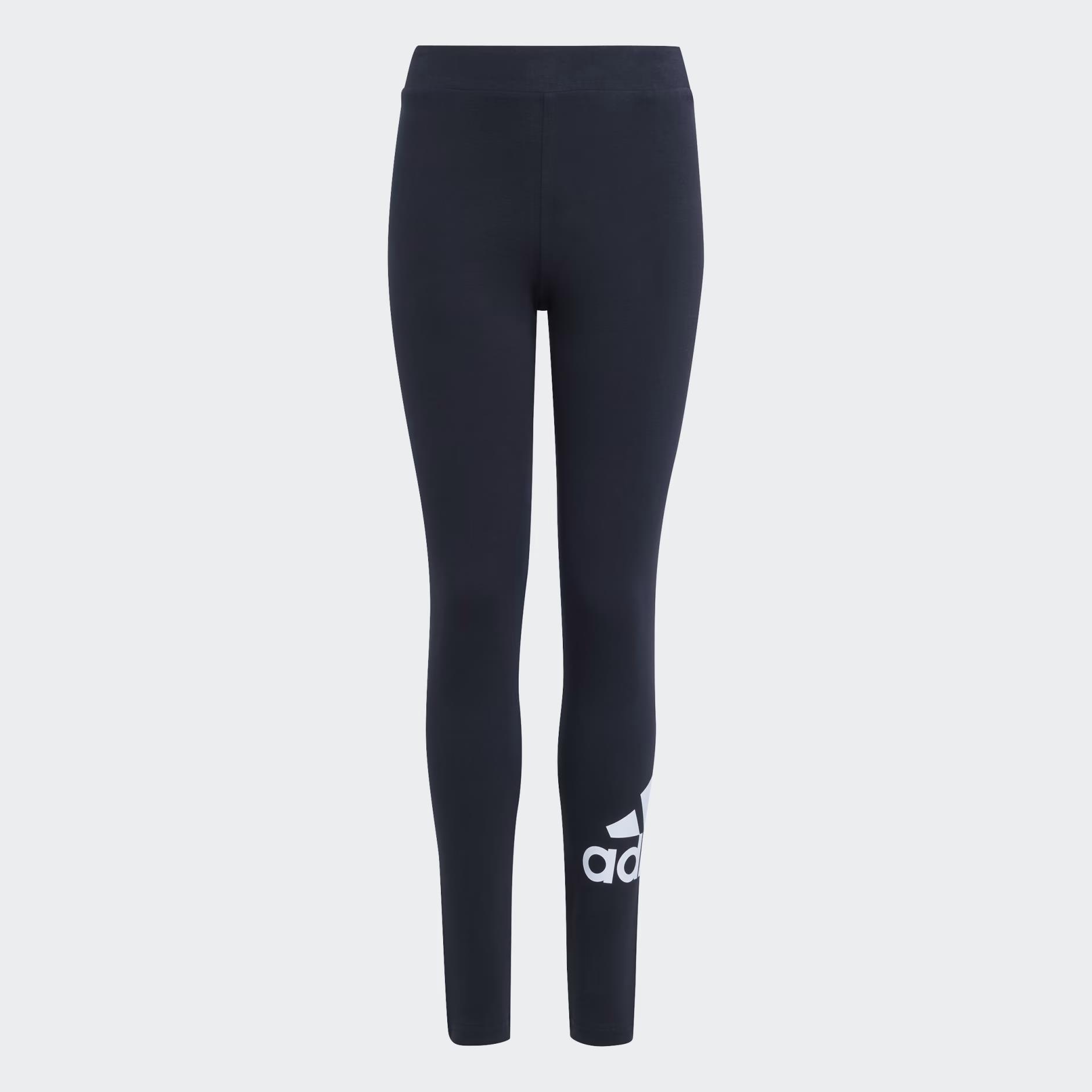 Adidas Girls Essentials Big Logo Cotton Tights Black