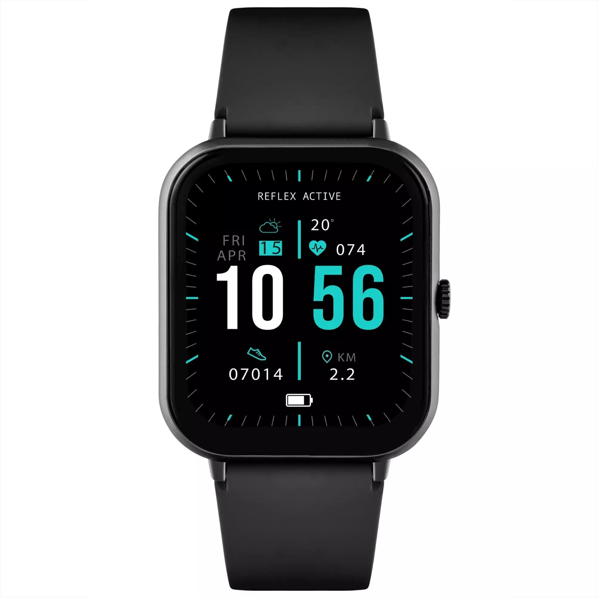 Reflex Active Series 23 Black Case & Black Silicone Strap Watch