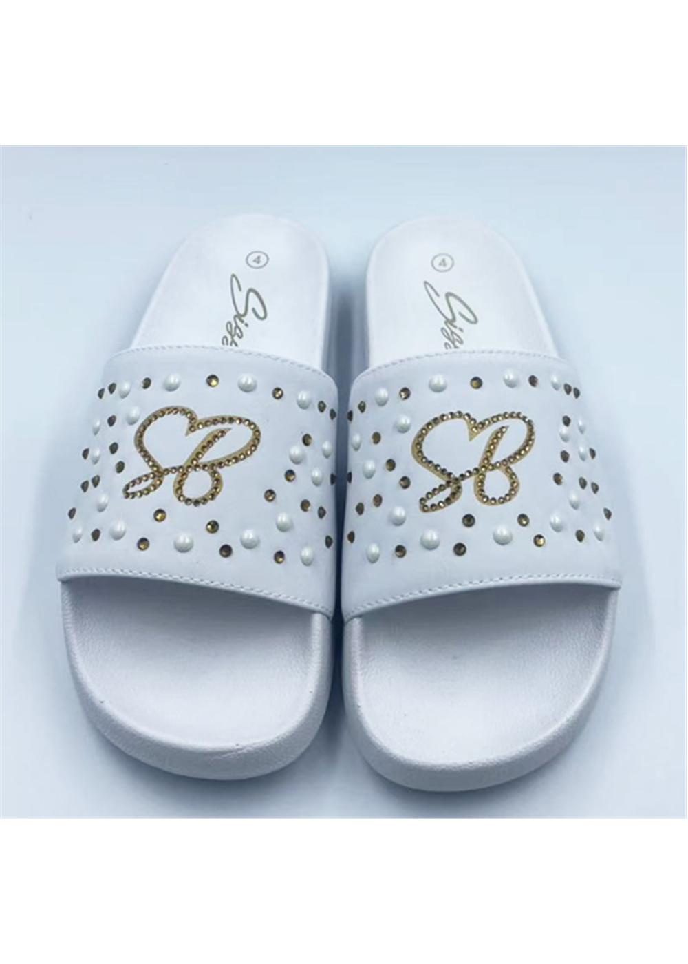 Sissy Boy Slide With Pearl Diamante White