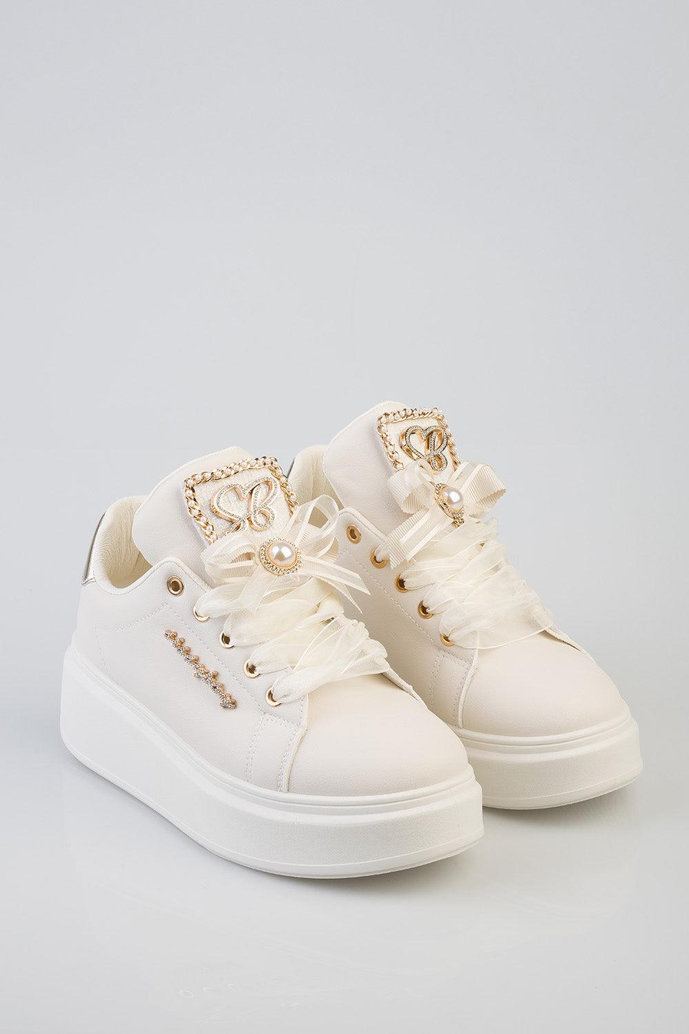 Sissy Boywomens Anita Sneakers Cream Gold