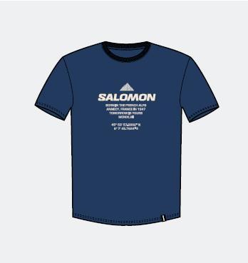 Salomon Mens Core Pack Short Sleeve Tee Navy Peony