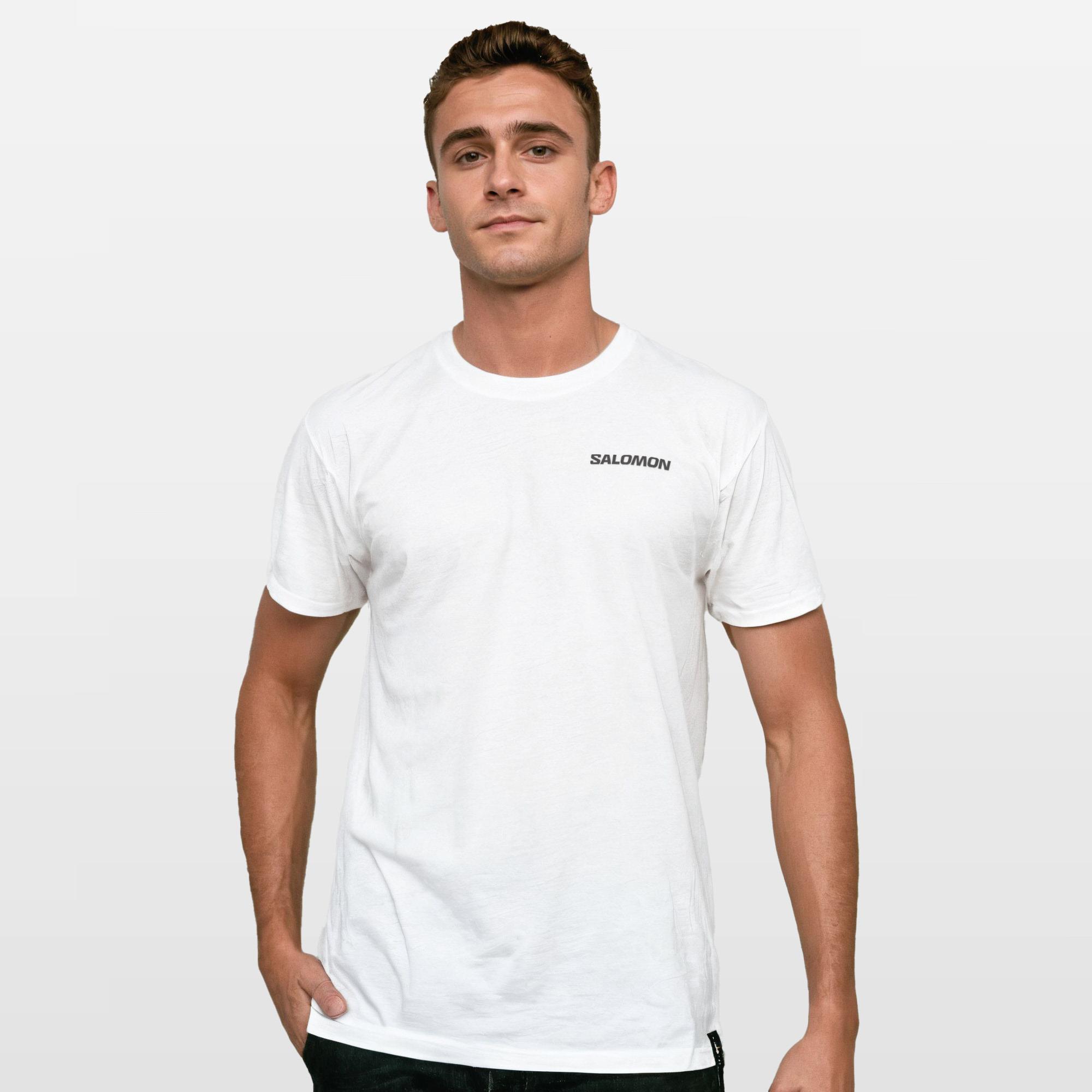 Salomon Mens Small Core Logo Short Sleeve Tee White