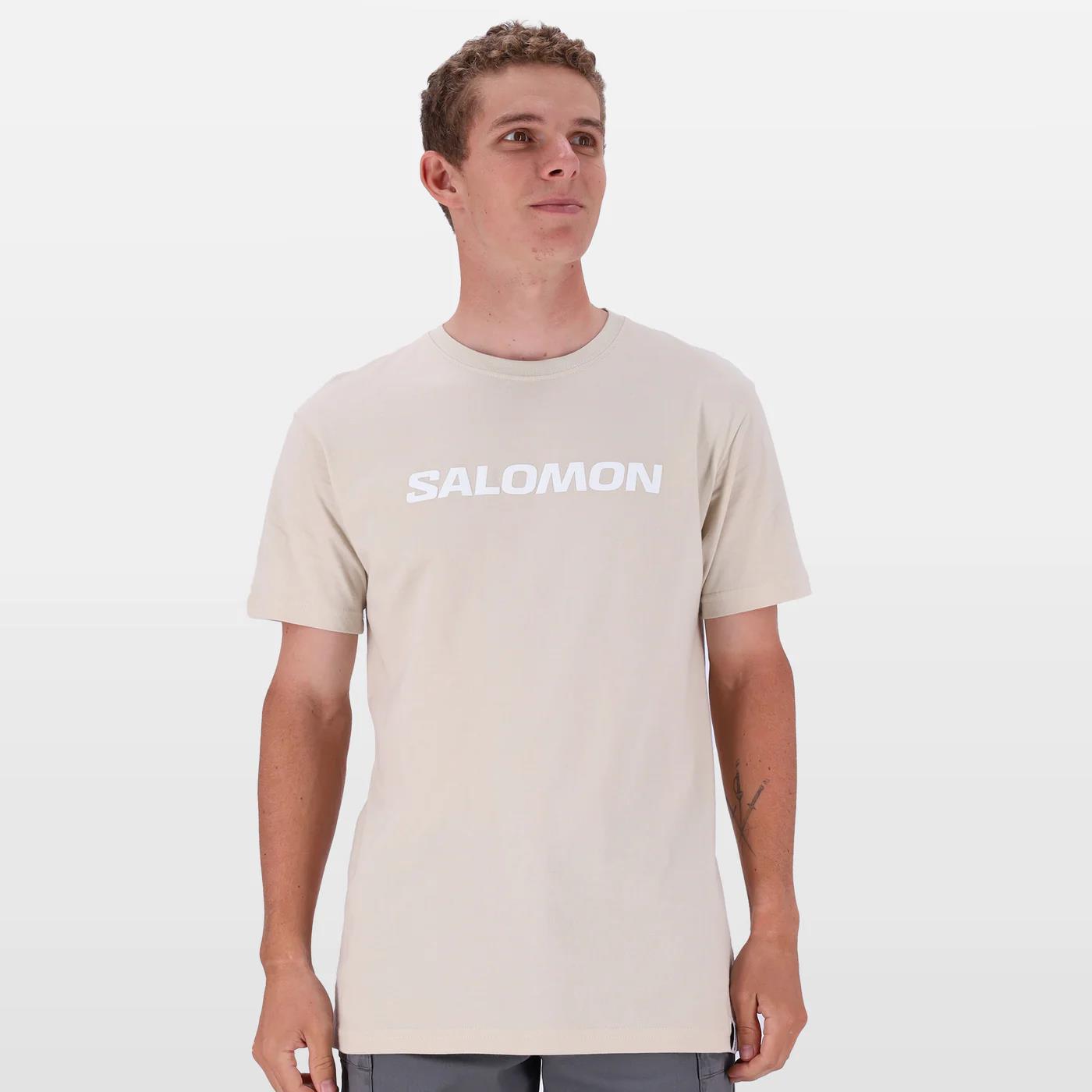 Salomon Mens Core Logo Short Sleeve Tee Pumice Tee