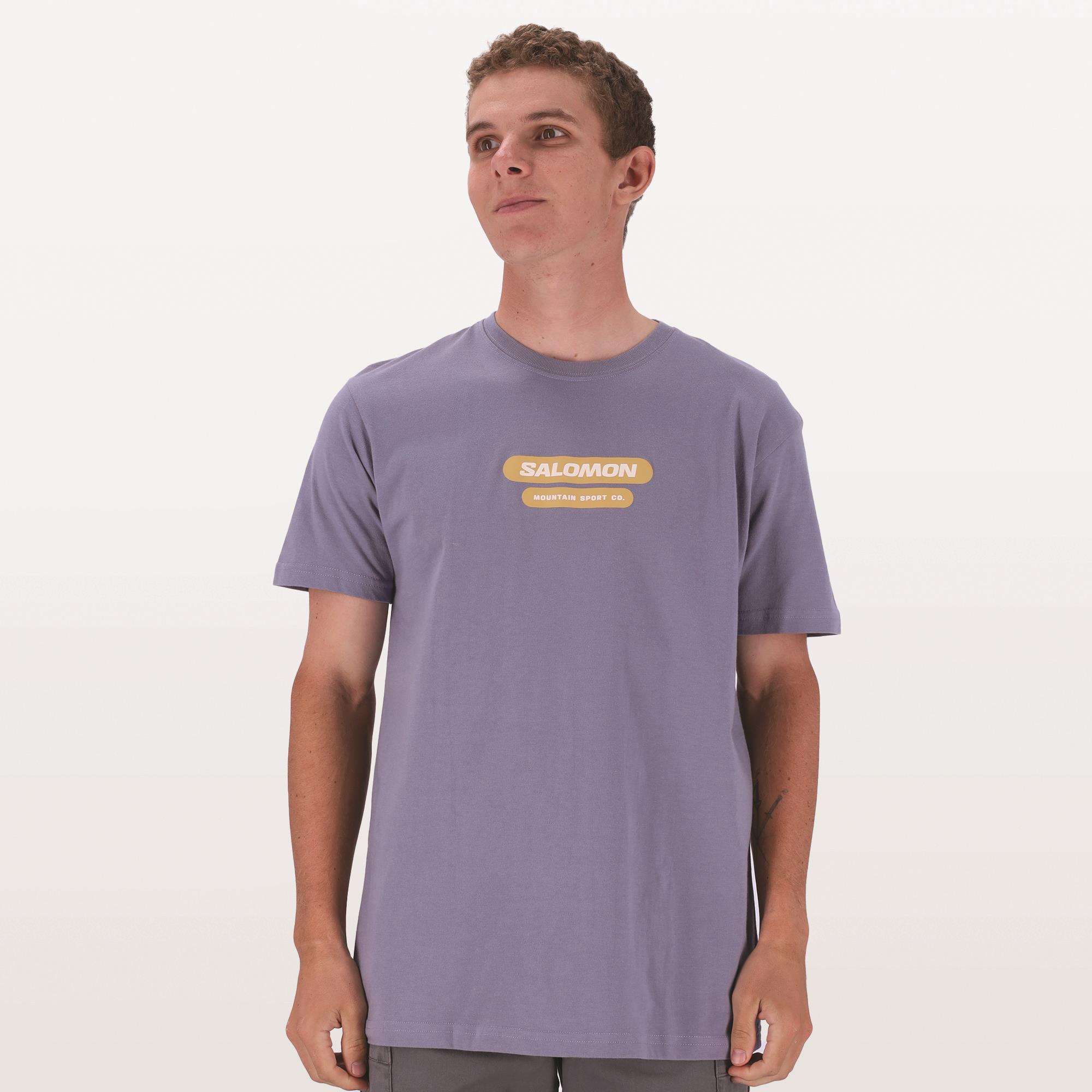 Salomon Mens Round Trip Short Sleeve Tee Blue Granite
