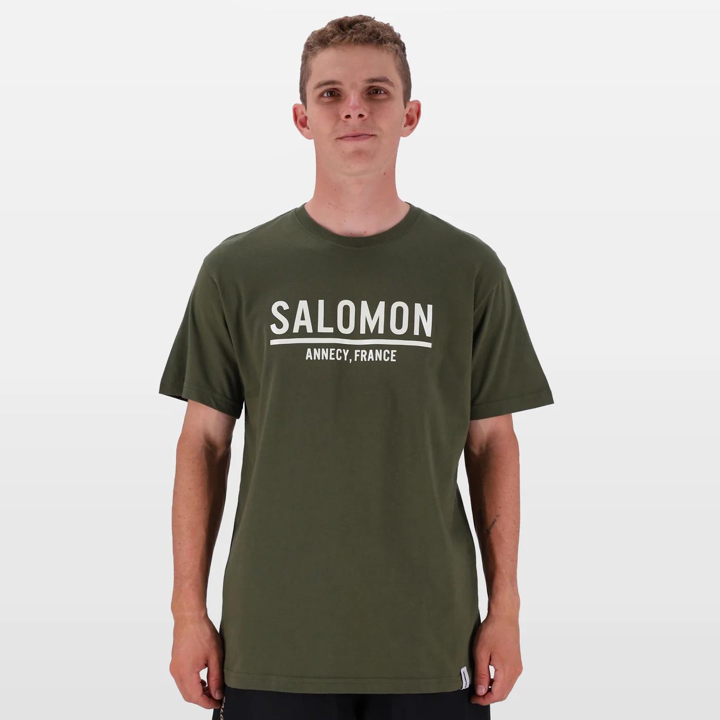 Salomon Mens Down Under Short Sleeve Tee Olive Night