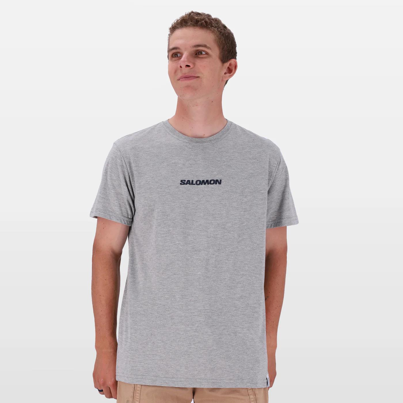 Salomon Mens Logo Short Sleeve Tee Grey Mel