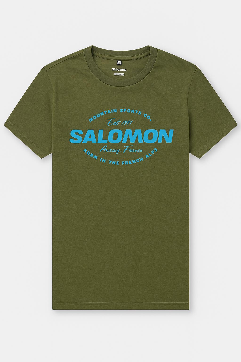 Salomon Mens Cruiser Short Sleeve Tee Dark Olive