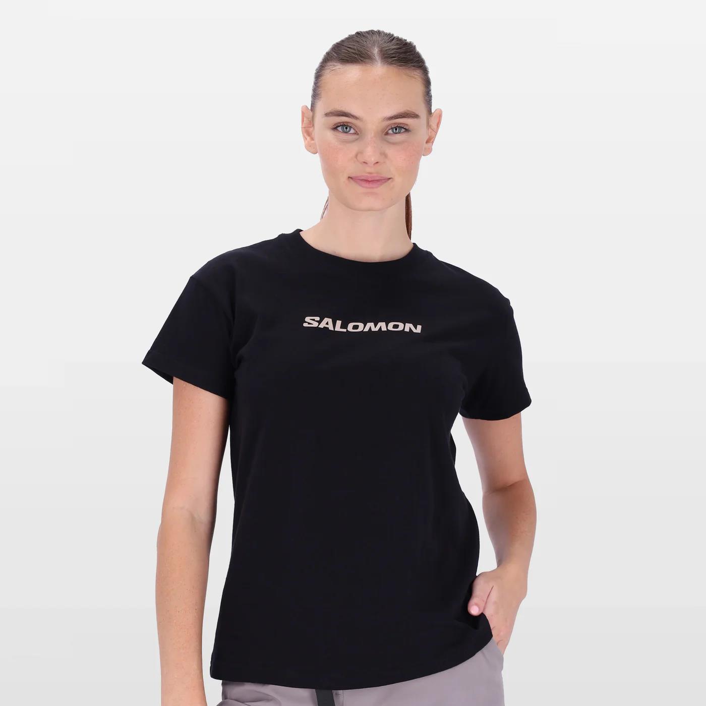Salomon Womens Core Logo Short Sleeve Tee Black