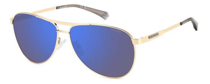 Polaroid Mens 2160 Steel Frame Sunglass Blue Gold