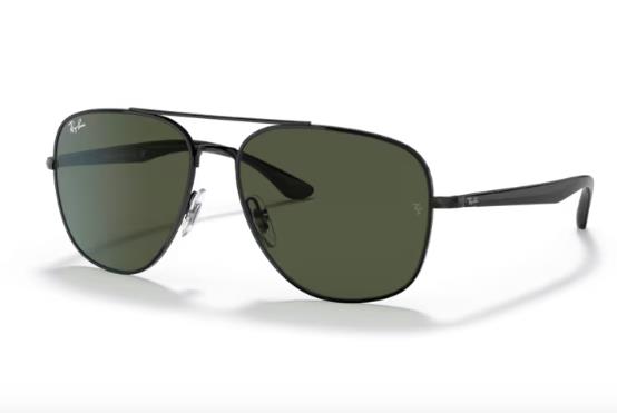 Rayban Black Frame Sunglass G15 Green Lens