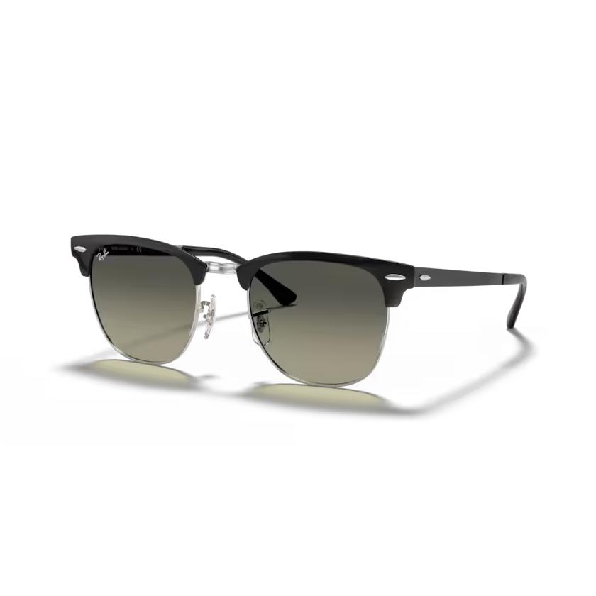 Rayban Clubmaster Metal Black Silver Sunglass Grey Graidient Lens