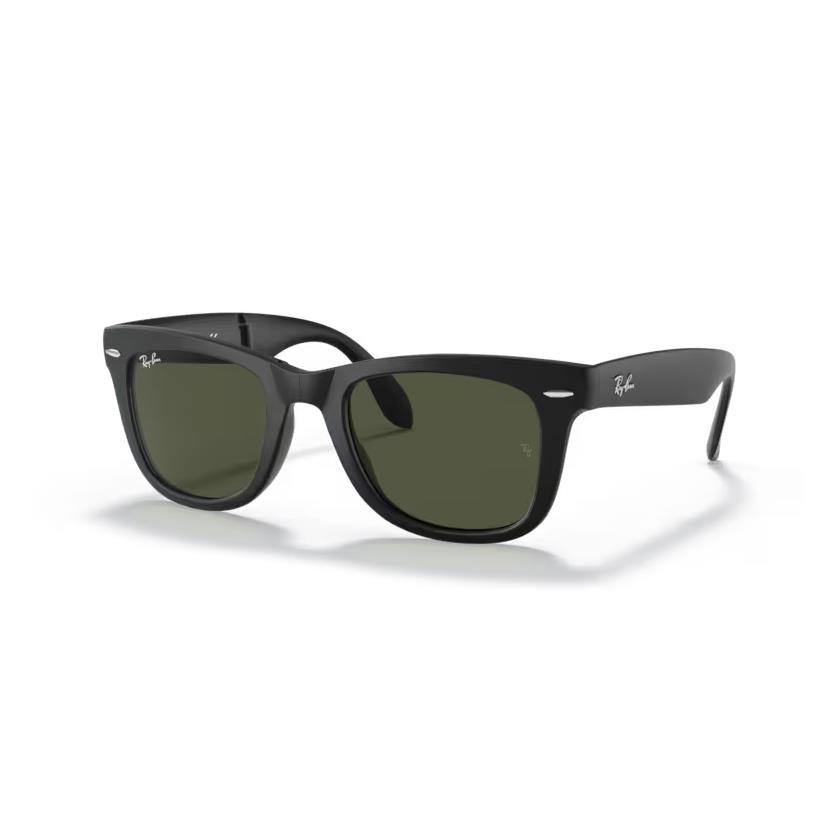 Rayban Mens Folding Wayfarer Nylon Sunglass Green Lens
