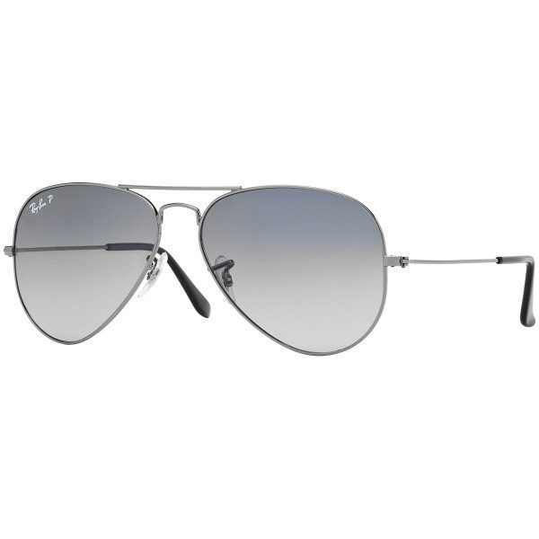 Rayban Uinsex Aviator Large Metal Polarized Polar Blue Gradient Grey Sunglass