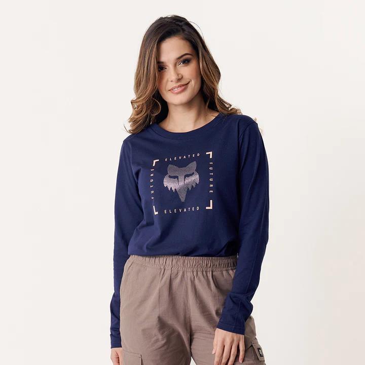 Fox Womens Elevated Long Sleeve Tee Navy
