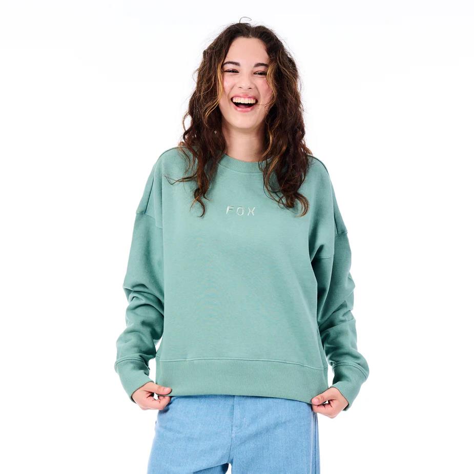 Fox Womens Wordmark Sweater Malchite Green