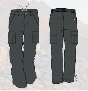 Kakiebos Mens Half Elasticated Cargo Pants Olive