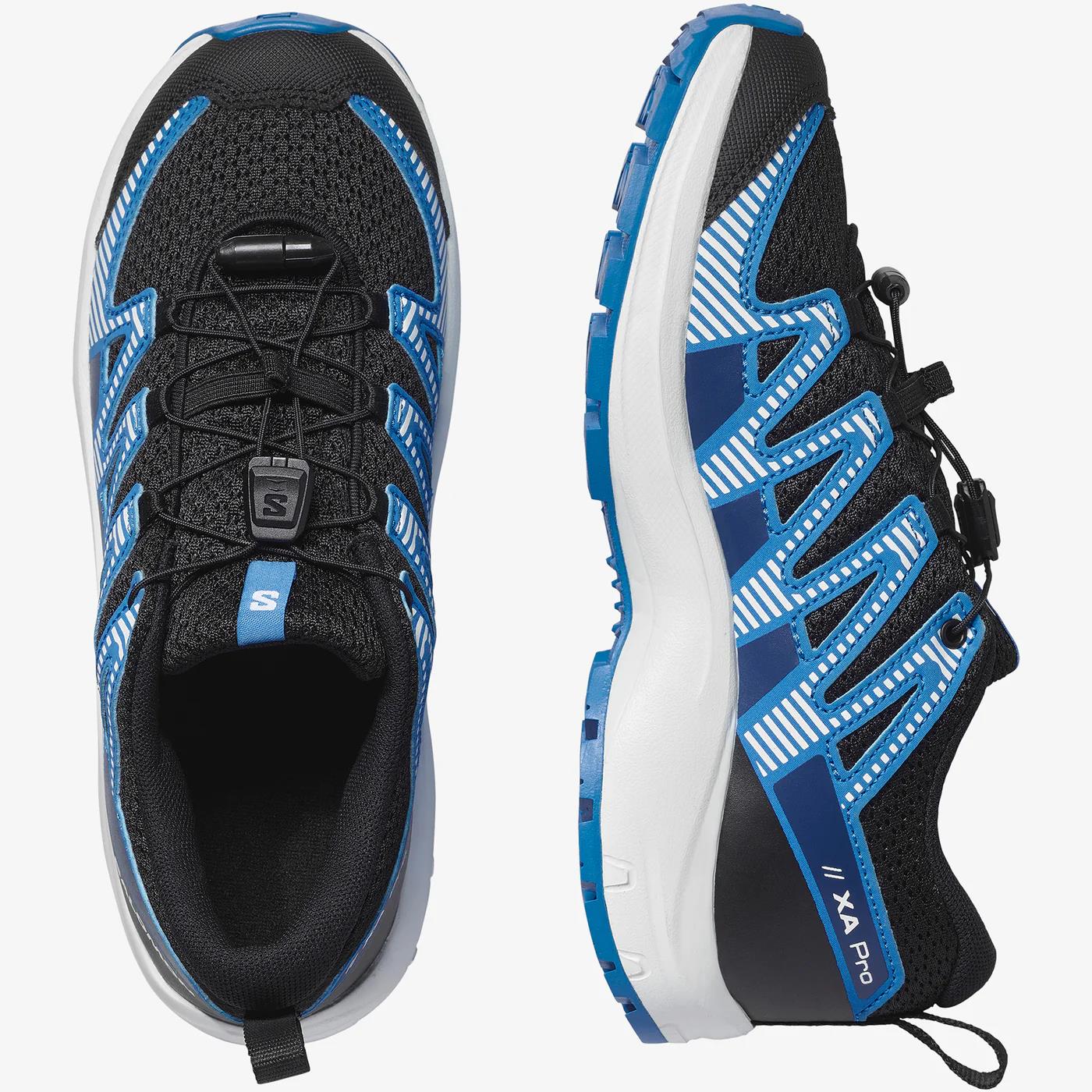 Salomon Kids Xa Pro V8 Trail Sneaker Black White French Blue