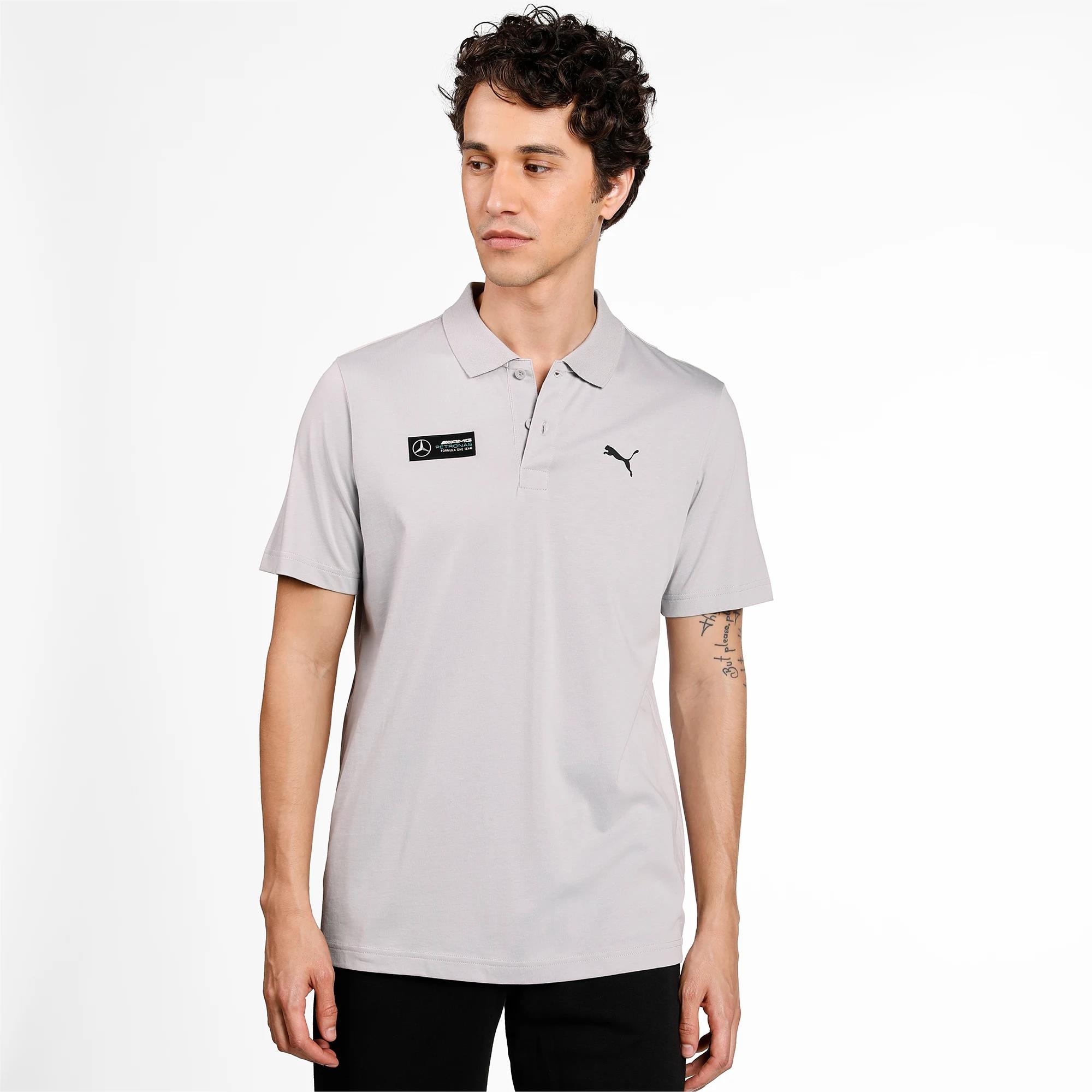 Puma Mens Mapf1 Essntial Short Sleeve Polo Golfer Silver