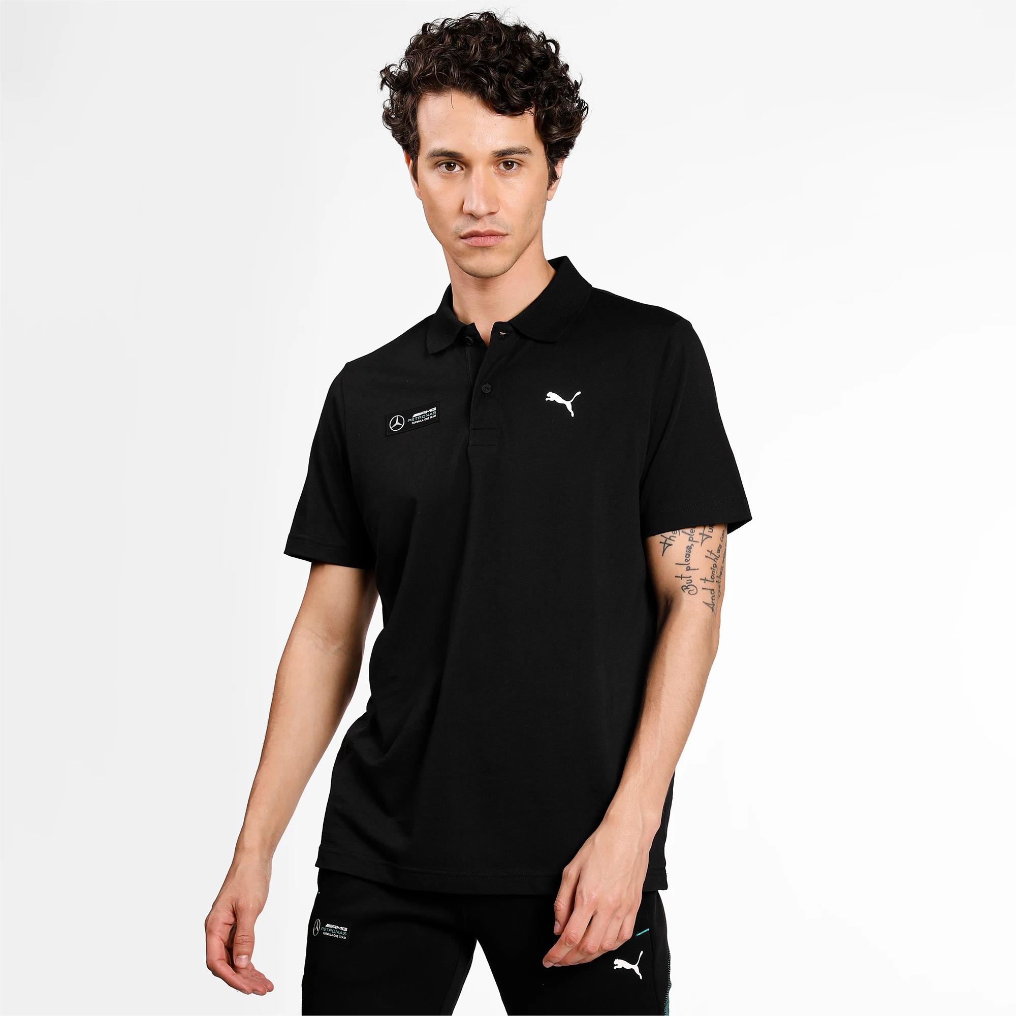 Puma Mens Mapf1 Essential Short Sleeve Polo Golfer Black