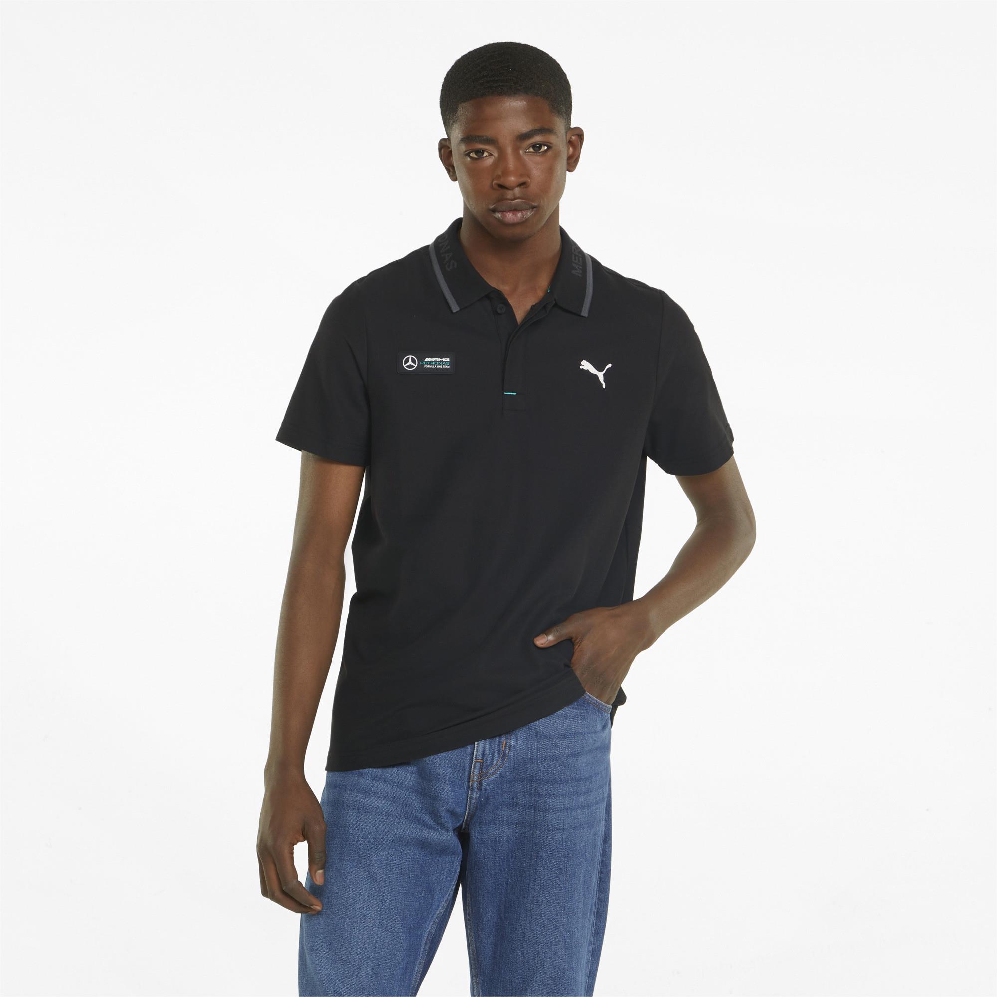 Puma Mens Mapf1 Pique Short Sleeve Golfer Black