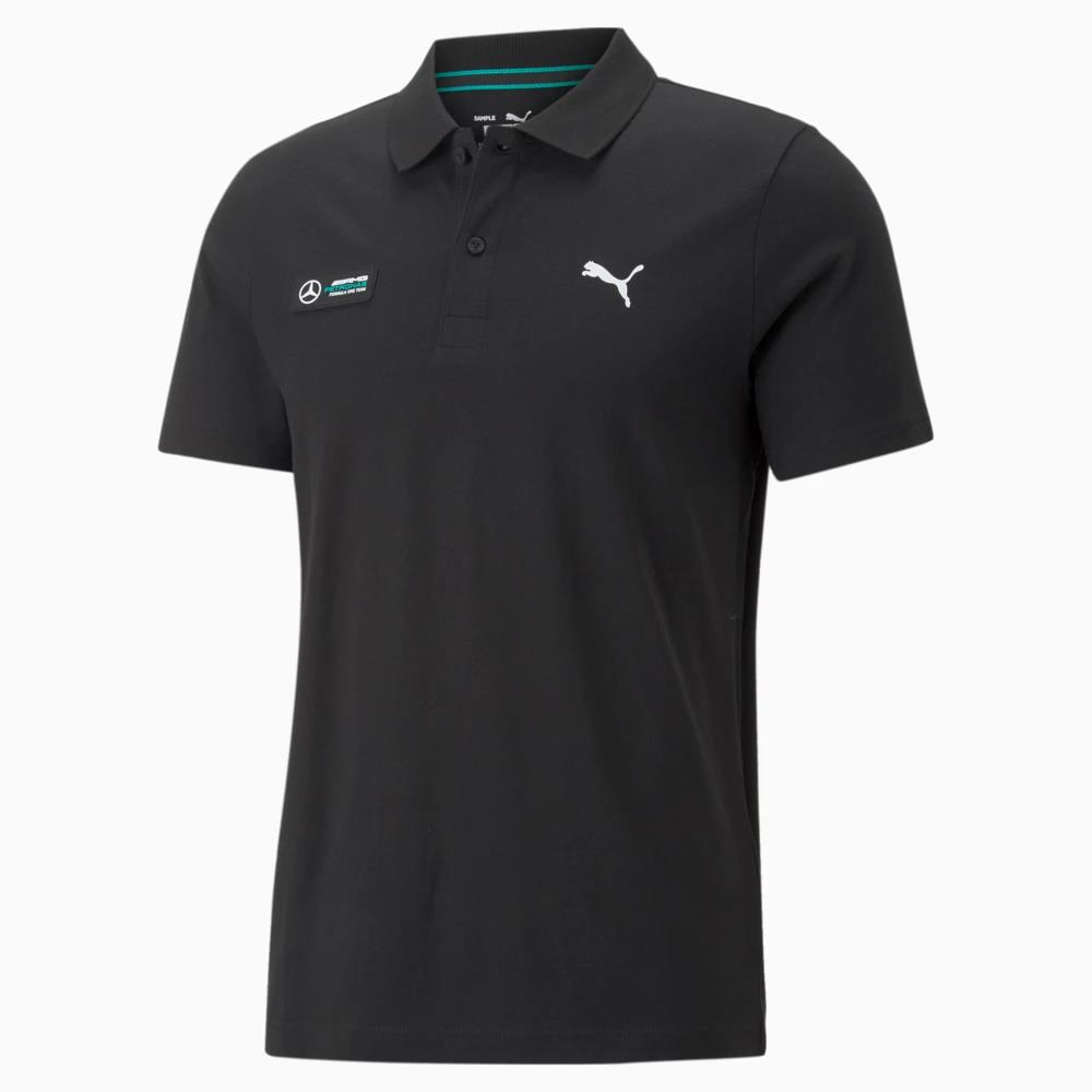 Puma Mens Mapf1 Ess Logo Short Sleeve Polo Golfer Black