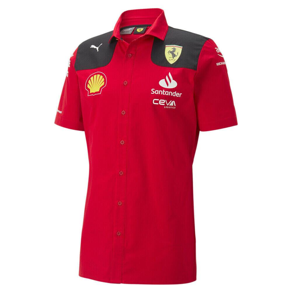 Puma Mens Ferrari Sf Team Short Sleeve Shirt Rosso Red