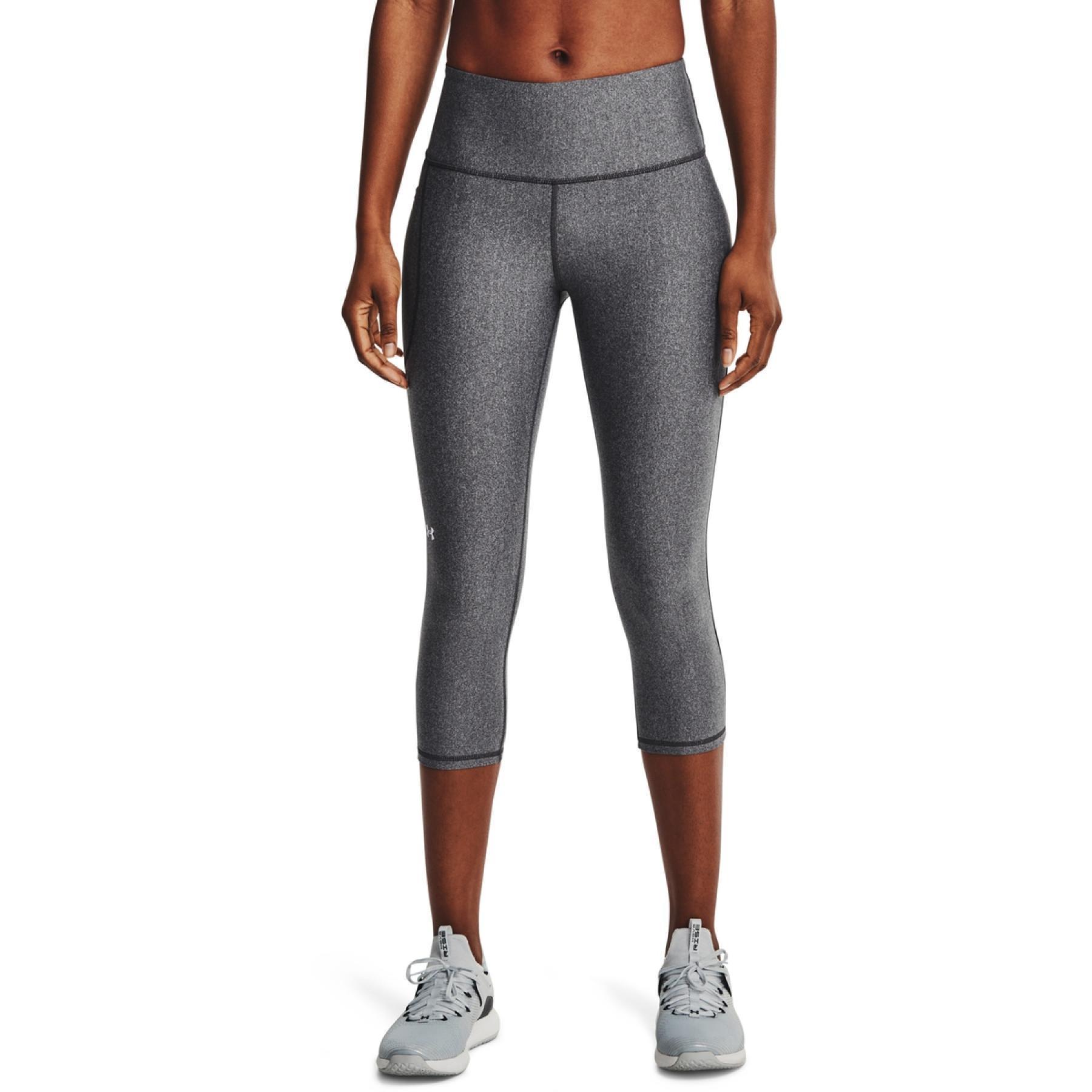 Under Armour Womens Heatgear Armour No-Slip Waistband Capris 019 Grey