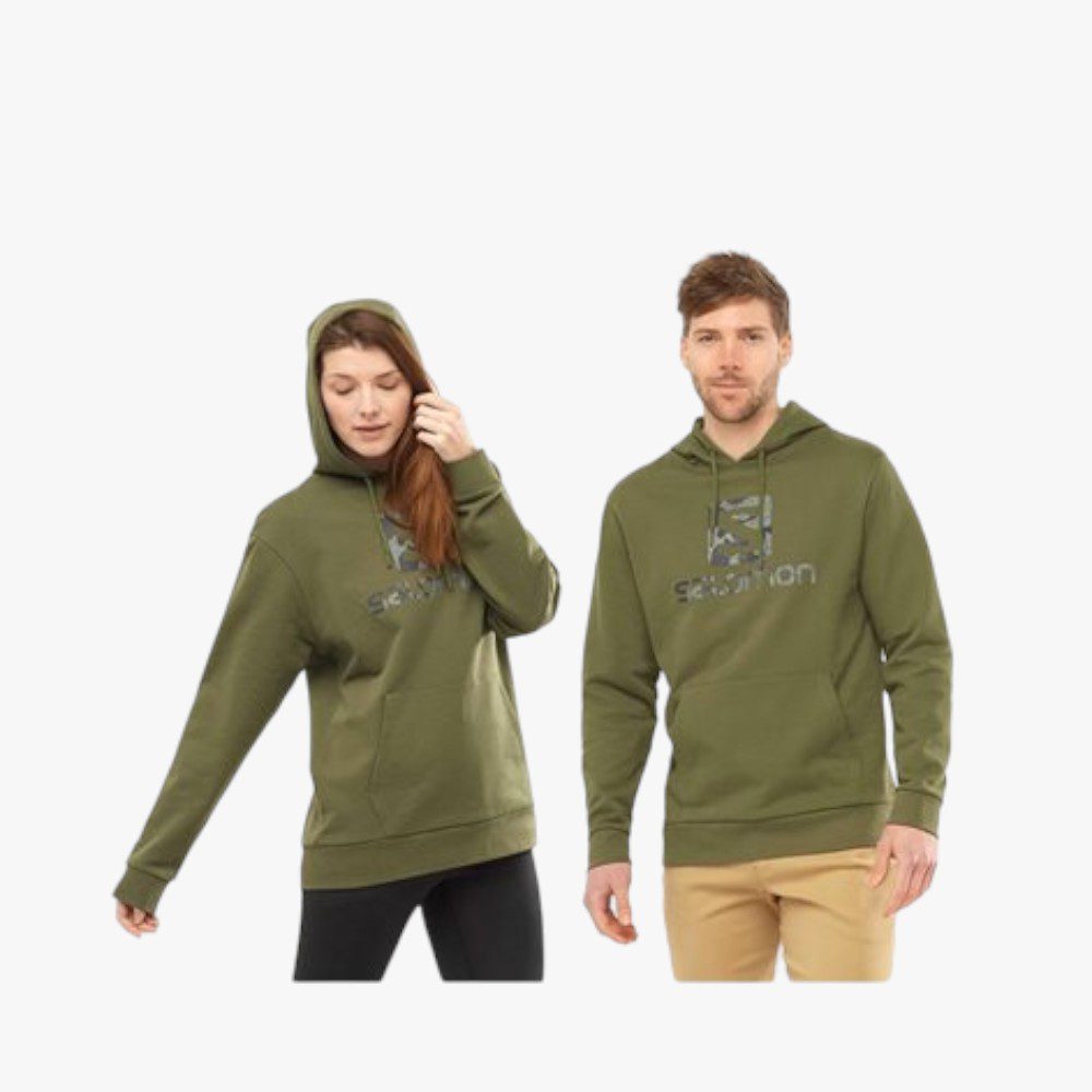 Salomon Mens Outlife Pullover Hoodie Olive