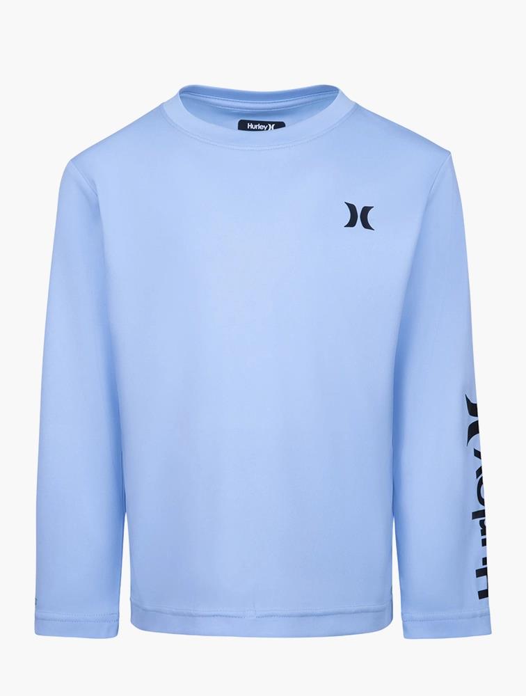 Hurley Boys Icon Heathere Upf Long Sleeve Rashvest Blue Dream Heather