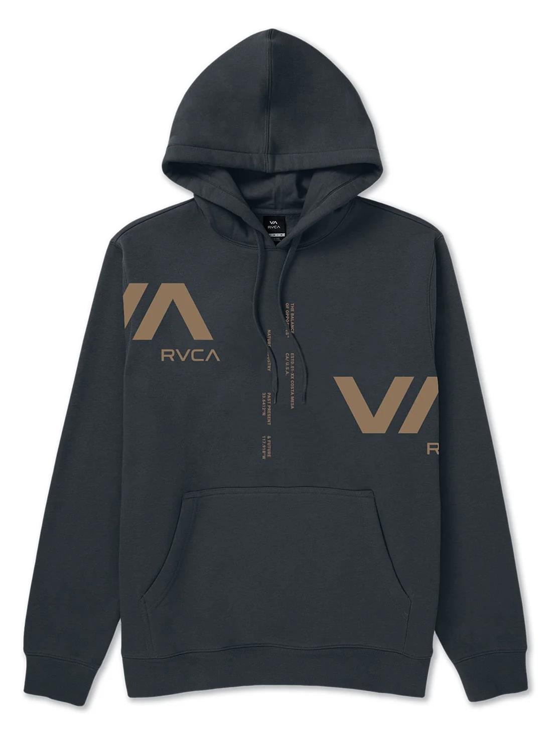 Rvca Mens Va Divided Hoody Pirate Black