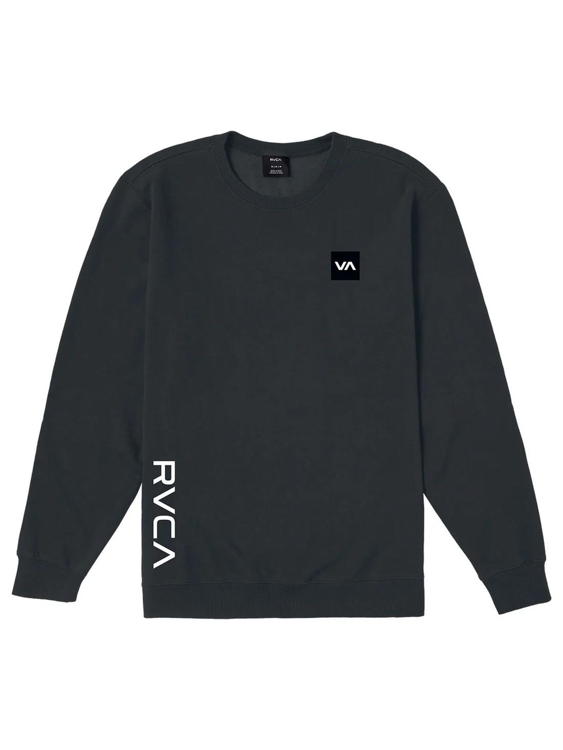 Rvca Mens 2X Crew Sweater Pirate Black
