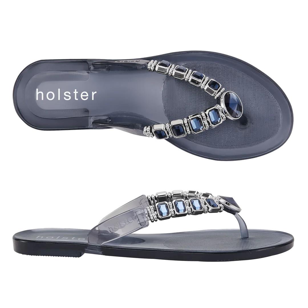 Holster Womens Miranda Sandal Clear Midnight Blue