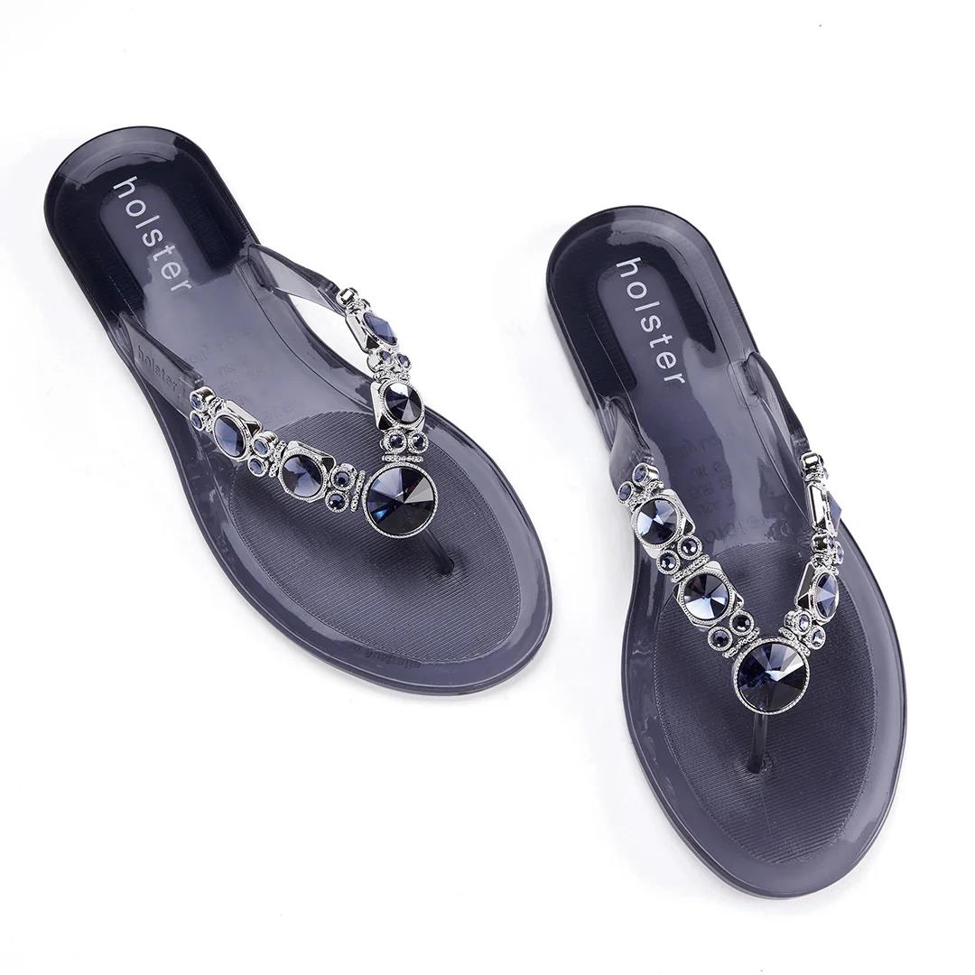 Holster Womens Glam Sandal Clear Midnight Blue