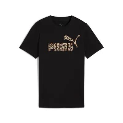 Puma Girls Graphic Animal Short Sleeve Tee Black