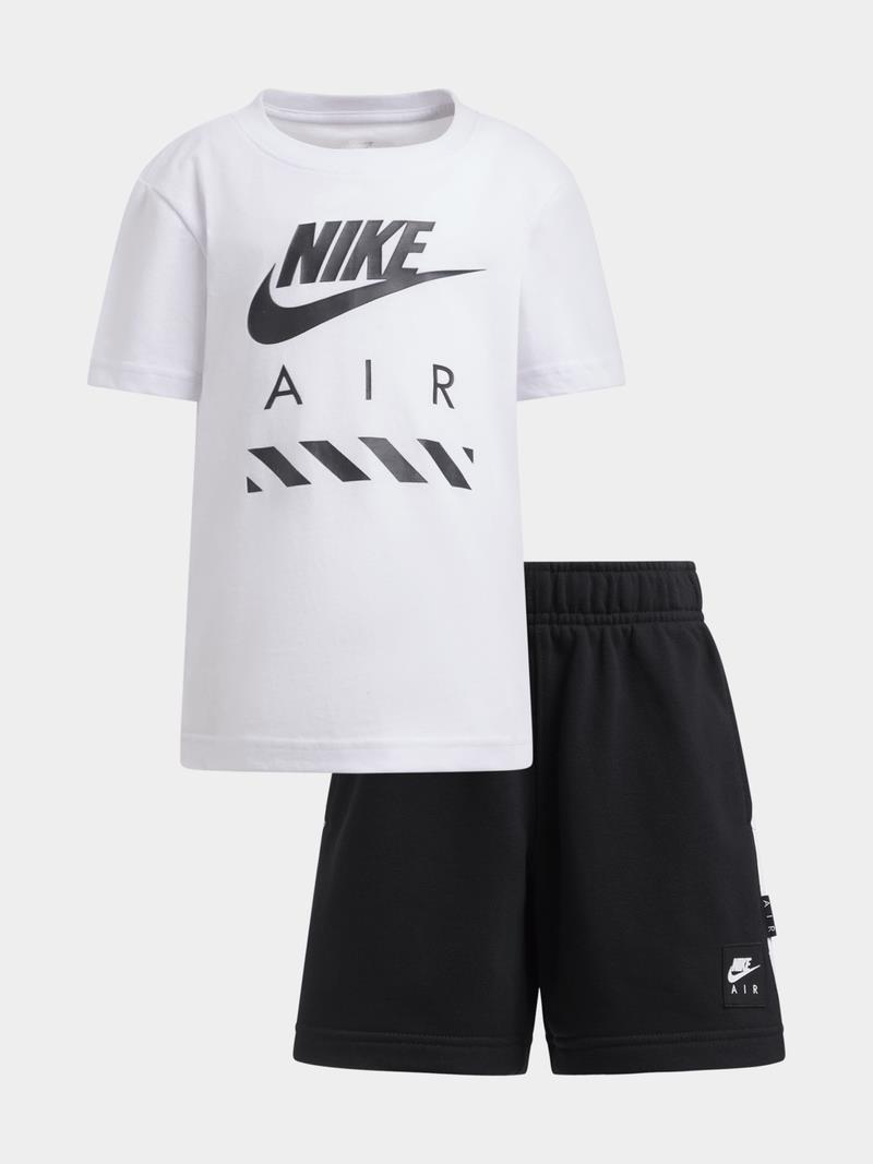 Nike Boys Nkb B Nsw Nike Air Ss Short Set Black White