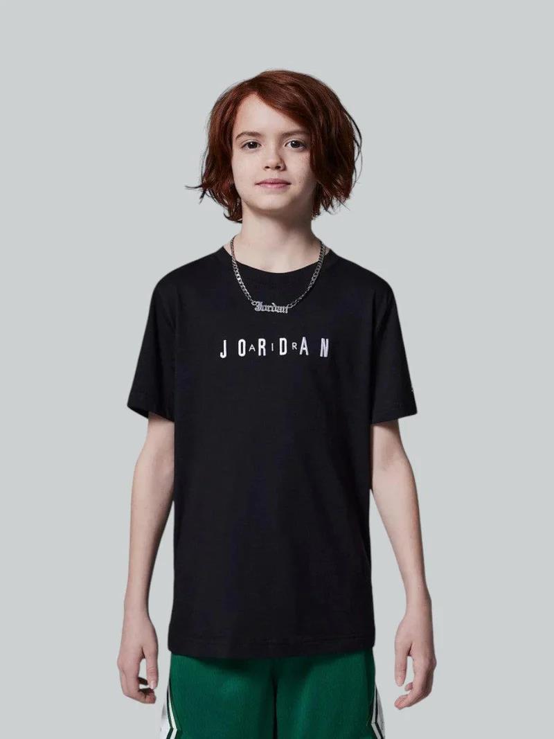 Nike Boys Jdb Mj Wordmark Emb Crew Short Sleeve Tee Black
