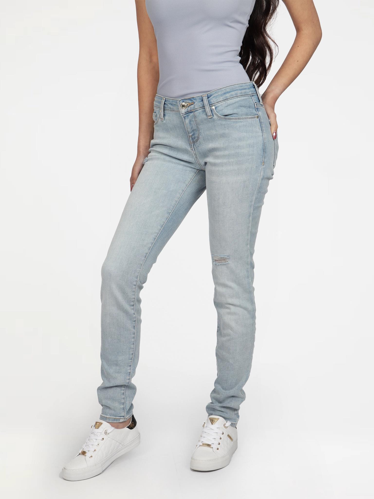 Guess Womens Tayla Jeans Power Skinny Low Rise Jean Light Wash