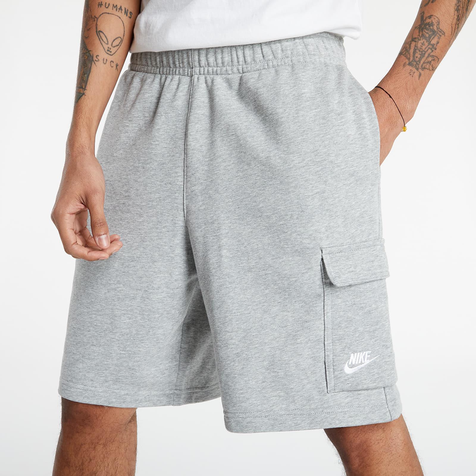 Nike Mens Club Ft Cargo Shorts Grey Mel