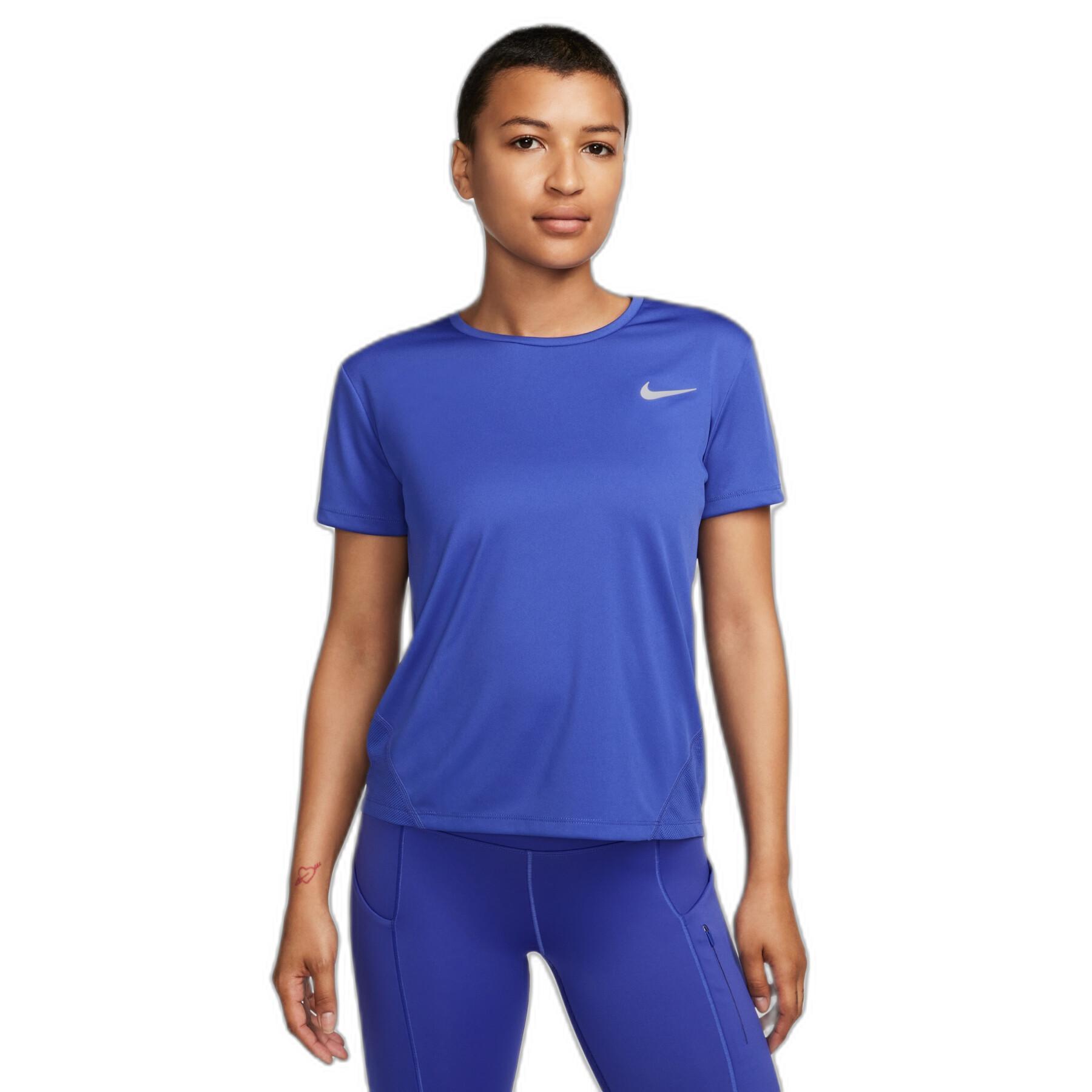 Nike Womens Miler Running Short Sleeve Tee Blue